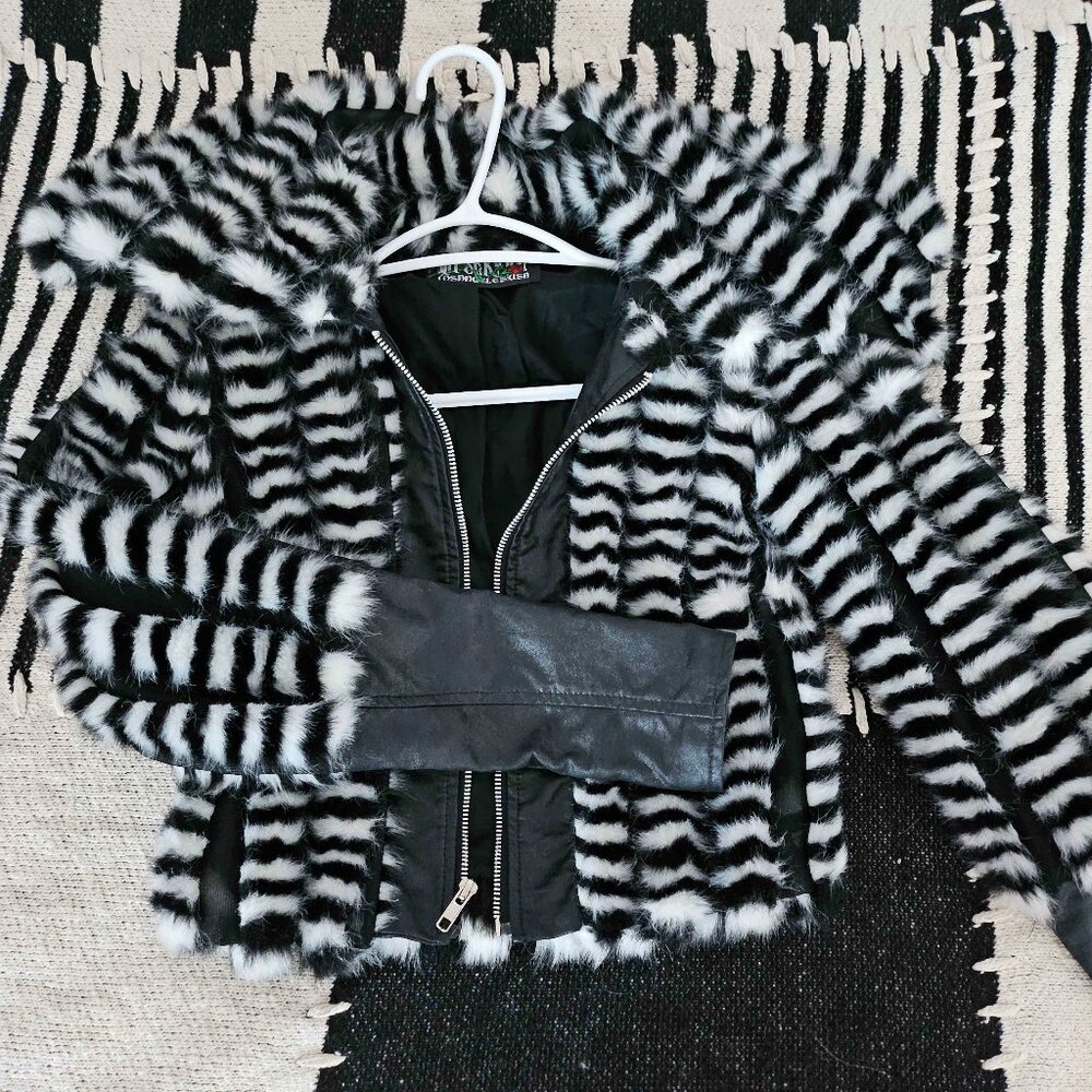 Lip Service Skunk Rock 2001 Faux Fur Jacket